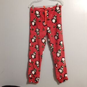 Weekending Christmas penguin pj bottoms size L
